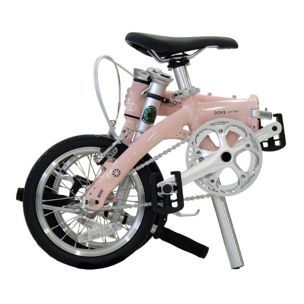 DAHON 折りたたみ自転車 Dove Super Light 14インチ【Peach（ピーチ）】超軽量 コンパクト シングルギア Vブレーキ　武田産業│ダホン 通勤 通学フォールディングバイク_イメ