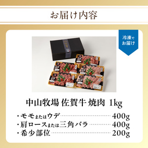 中山牧場 佐賀牛焼肉 1kg【C027】