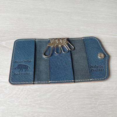 ふるさと納税 福山市 藍染ジビエレザー(猪)のキーケース |  | 01