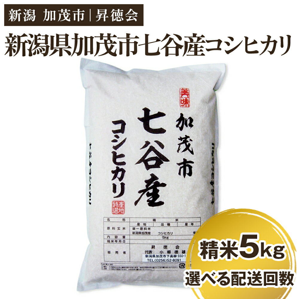 【ふるさと納税】【令和7年産新米】新潟県加茂市 七谷産コシヒカリ 精米5kg 選べる配送回数（通常配送1回〜定期便12回）白米 高柳地域産数量限定 昇徳会