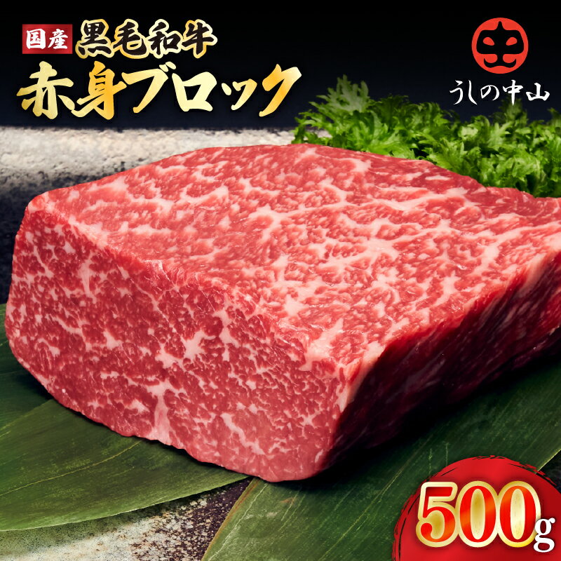 【ふるさと納税】うしの中山 赤身 ブロック 500g 和牛 黒毛和牛 ステーキ バーベキュー ローストビーフ A4 A5 国産【株式会社nixy 中山亭 鹿屋店】