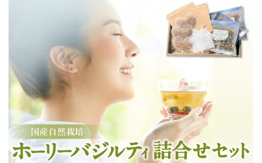 国産自然栽培ホーリーバジルティ詰合せセット ／ ハーブティー お茶 ナチュラル 愛知県