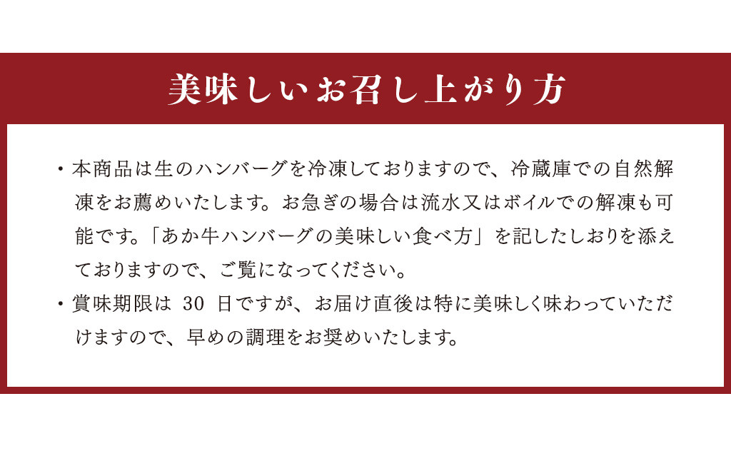 あか牛100％ハンバーグセット 120g×6個 あか牛のたれ200ml付き