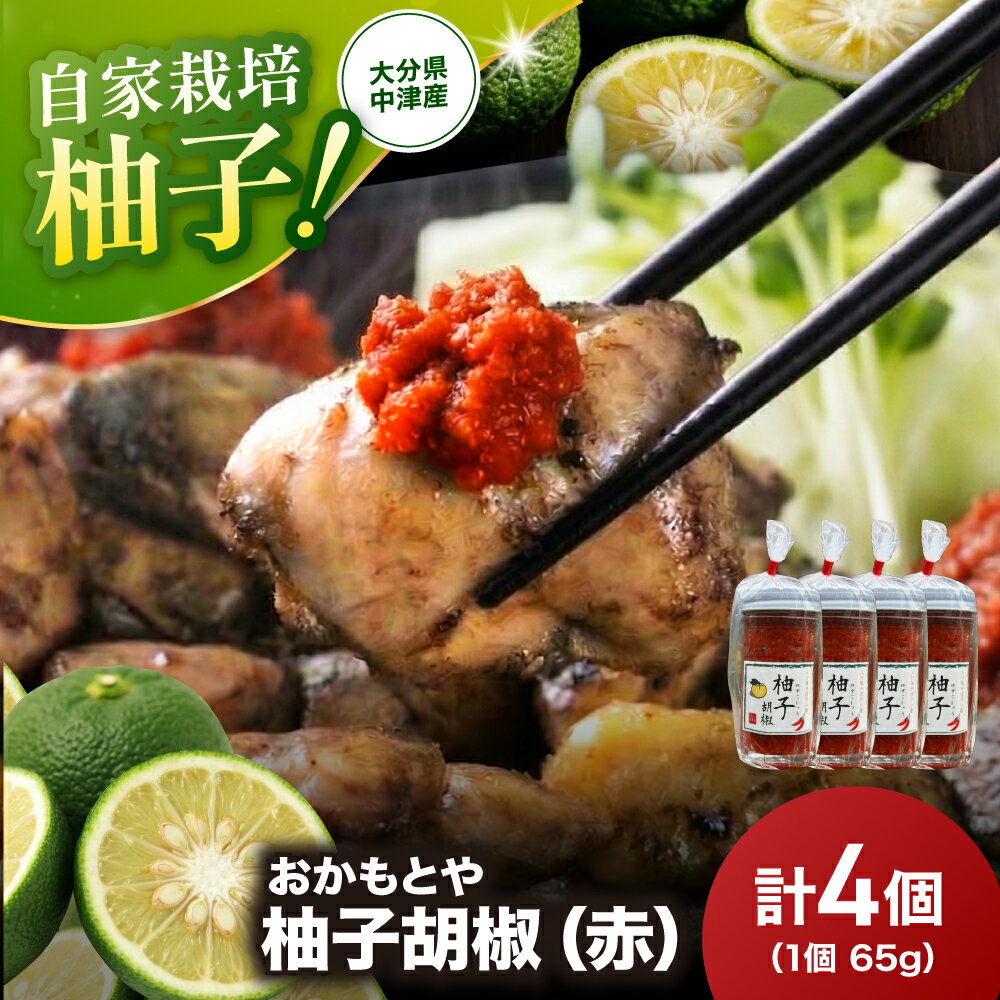 【ふるさと納税】柚子胡椒(赤)65g×4個 | 柚子こしょう 柚子コショウ 柚子ごしょう ゆずごしょう ゆずこしょう 大分県産 九州産 中津市 国産 送料無料