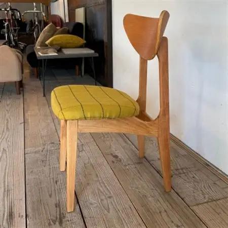 Karl Dining Chair リボン マスタード ミディアムブラウンフレーム【SWOF】_雑貨・日用品 椅子・チェア・ソファ 家具・インテリア _【1539050】