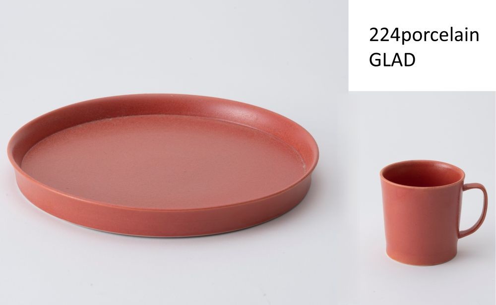 
                  【セット】GLAD　20ｃｍラウンドプレート1枚、マグ1個＜ディープレッド＞【224porcelain】
                