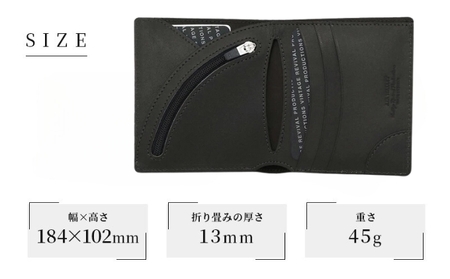 財布 二つ折り R-42 AirWallet tanned leather ブラック 黒 ウォレット 革財布 皮小物 メンズ レディース おしゃれ コンパクト ハンドメイド 薄い 本革