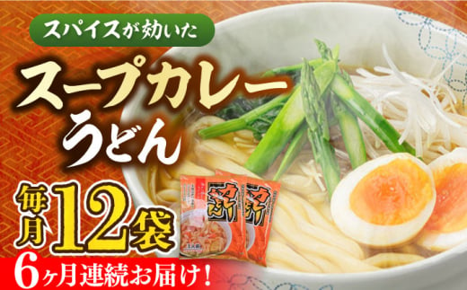 【第6回定期便】 スープカレーうどん (12食入り)≪豊前市≫【富士菊】 うどん カレー 麺 [VAI072]