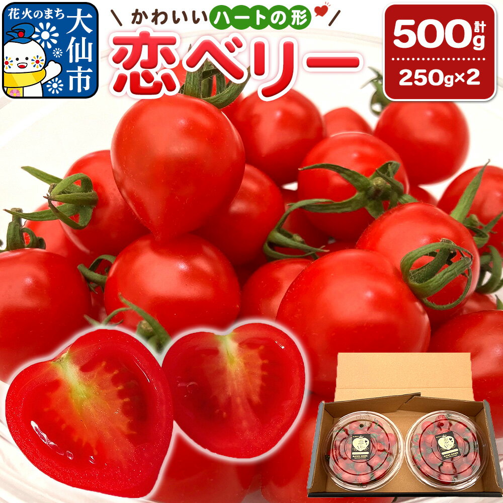 【ふるさと納税】秋田県産ミニトマト「恋ベリー」 500g(250g×2) ギフトBOX 高糖度 とまと 野菜 新鮮 甘い