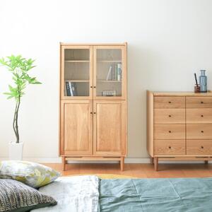 旭川家具 MUKU工房オリジナル ジャム キャビネット 扉 北海道ナラ 【 国産 無垢 インテリア 木製 収納 ナチュラル キャビネット サイドボード リビング ダイニング 北海道 】 _04572