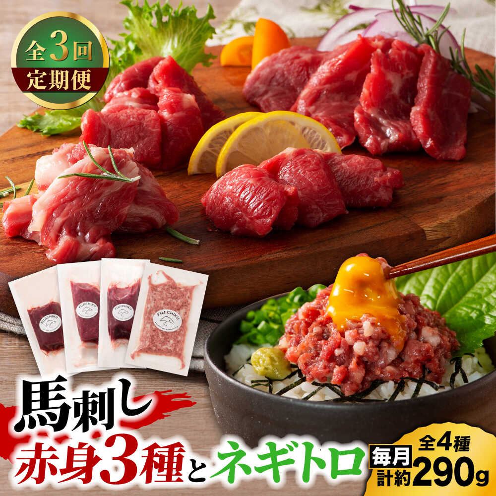 【ふるさと納税】【全3回定期便】【熊本特産】赤身馬刺し3種とネギトロの詰め合わせ 3891【有限会社スイートサプライなかぞの】[ZDT173]