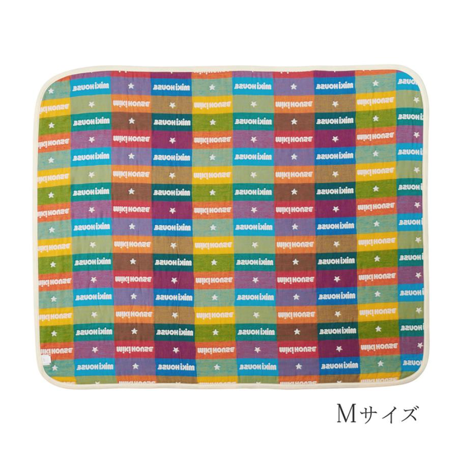 ＜miki HOUSE/ミキハウス＞ロゴ刺繍六重織ガーゼケット／Mサイズ