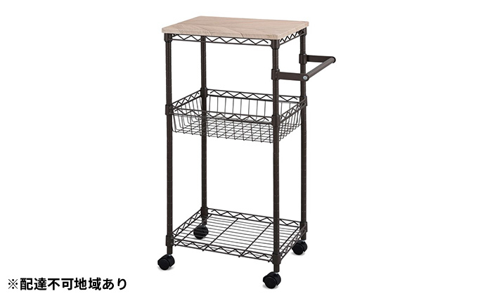 
カラーメタルラック　ワゴン　CMM-WG4084　ブラウン
