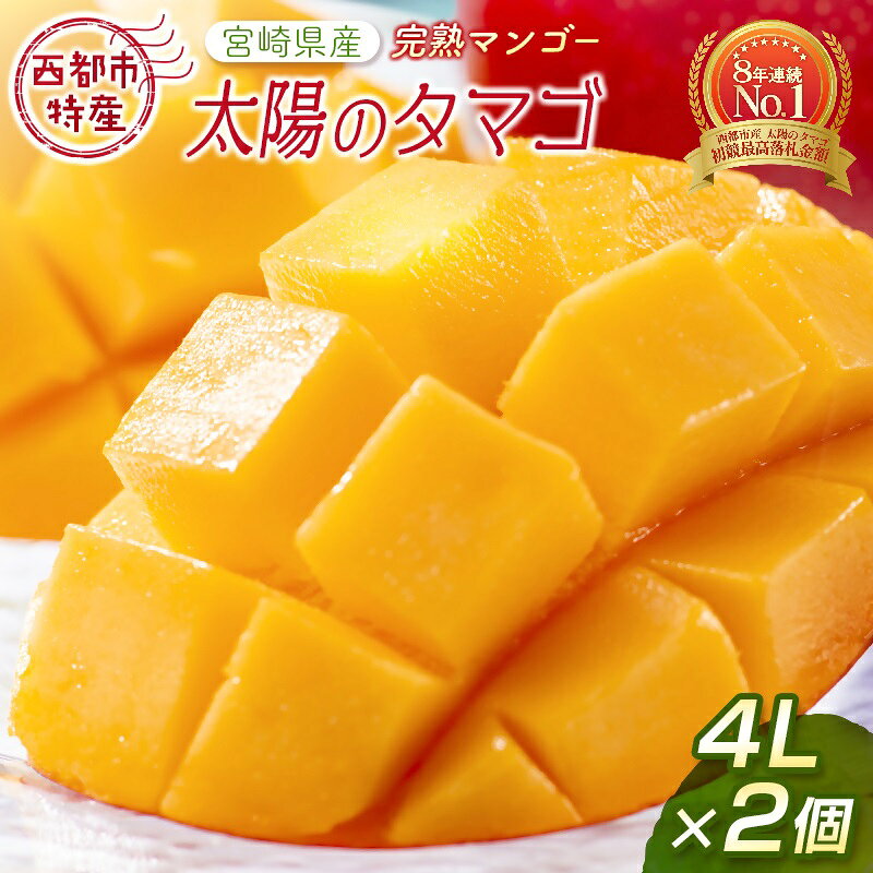 【ふるさと納税】宮崎県産 完熟マンゴー『太陽のタマゴ』4L×2個 西都市特産品【先行予約】令和9年収穫分 西都市産＜18-59a＞人気 さいと サイト ふるさと 先行予約 果物 フルーツ