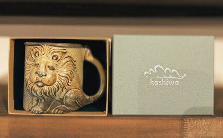 【瀬戸焼】動物マグ　ライオン（M39）　/　瀬戸焼 ギフト マグ マグカップ コップ カップ[BBAJ021]