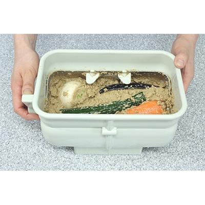 ふるさと納税 長野県 ハンドルかき混ぜ式ぬか漬け器「ぬか楽アルファ」+熟成ぬか床1.3kgと補充ぬか500gのセット |  | 01