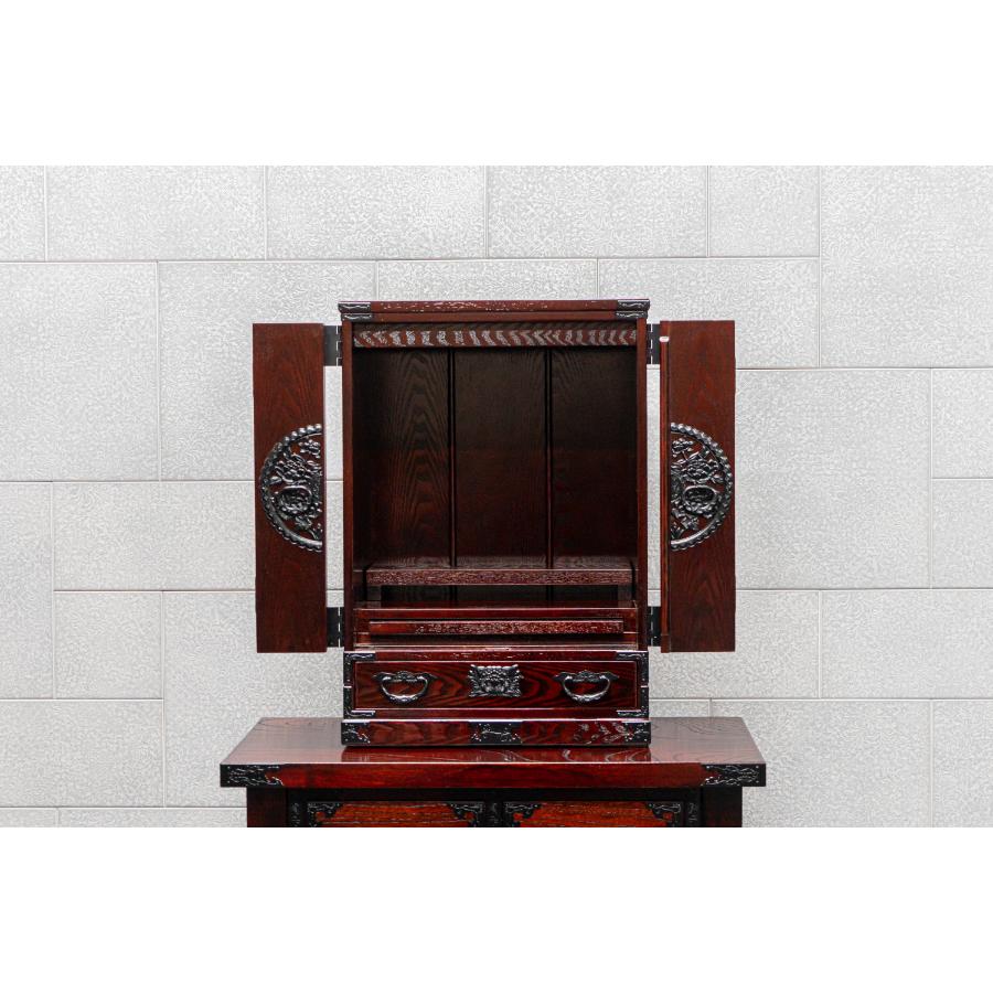 仙台仏壇　18号　拭き漆調　巾38×奥25×高55cm　12.5kg×１