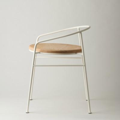 ふるさと納税 高松市 マキヅ家具 Round Chair 白 - ラウンドチェア - 槙塚鉄工所 |  | 01