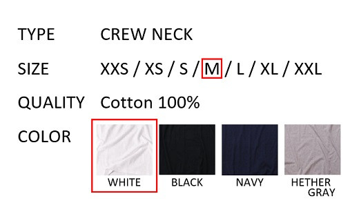 【Mサイズ】 EIJI T−SHIRT クルーネック ホワイト _SM13-4 ｜ 服 Tシャツ ティーシャツ 国産 日本製 大阪府 阪南市