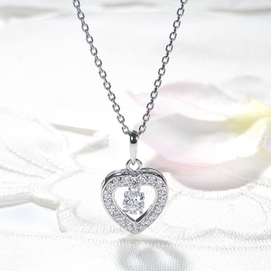 ネックレス プラチナ PT900 ダイヤモンド 0.48ct ハート 揺れるダイヤ ラウンドカット レディース ペンダント【f252-pt-r】 ALPAZ120