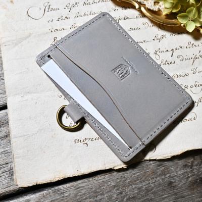 ふるさと納税 長浜市 本革IDカードケース横型&ネックストラップ【グレージュ(灰色)】 |  | 03