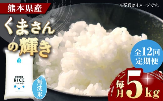 《 新米先行予約 》【全12回定期便】2025年10月より順次発送 くまさんの輝き 無洗米 5kg【有限会社  農産ベストパートナー】5kg 無洗米 特A くまさんの輝き コメ 米 お米 熊本県 熊本県産 ごはん 白米  [ZBP112]
