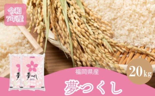 【2026年2月発送】数量限定 令和7年産 夢つくし 精米 20kg〔5kg×4袋〕 [M934-1-2602] ごはん コメ ご飯 精米 白米 ブランド米