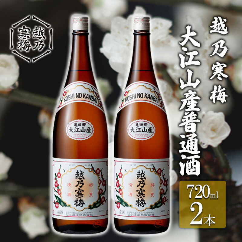 【ふるさと納税】越乃寒梅　大江山産普通酒720ml　2本 お酒 日本酒 家飲み 宅飲み 飲み会 アルコール 晩酌 父の日 穏やかな香り 柔らかい口当たり 　お届け：寄付確認後、随時発送