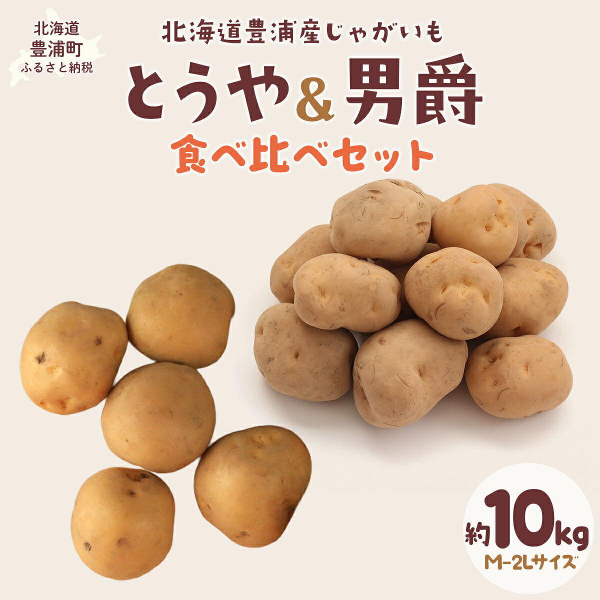 【ふるさと納税】【先行予約】北海道豊浦産 じゃがいも とうや 男爵 食べ比べセット 約10kg M-2Lサイズ（2025年9月中旬より順次発送） 【 ふるさと納税 人気 おすすめ 野菜 いも 芋 じゃがいも じゃが芋 ジャガイモ とうや 男爵 北海道 豊浦町 送料無料 】 TYUB010