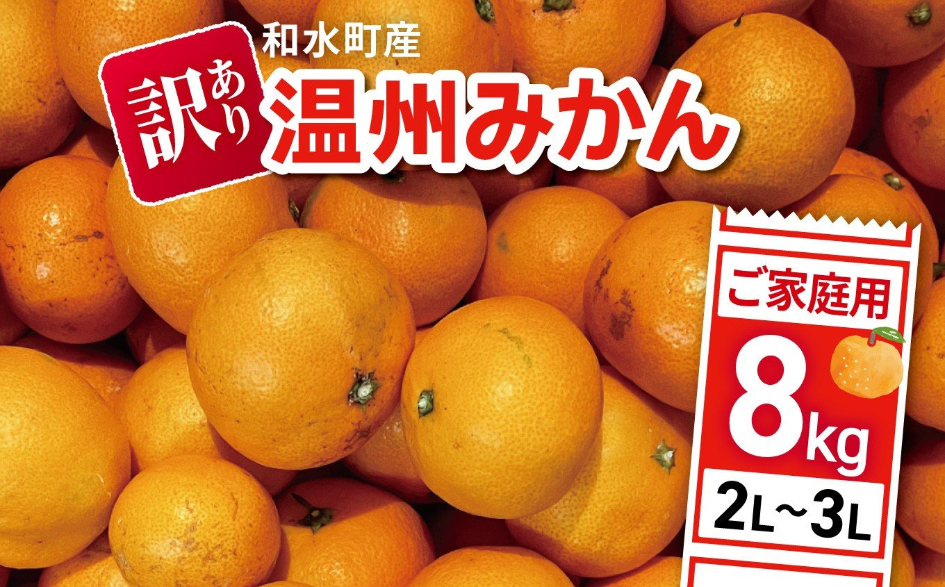 
            【訳あり】2L～3L 温州みかん 和水町産 ご家庭用 8kg | みかん ミカン 早生 温州 大小混合 柑橘 柑橘類 フルーツ 果物 家庭用 熊本 和水
          
