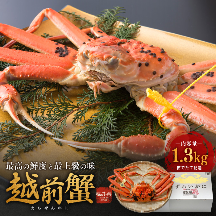 期間限定 茹で 越前ガニ 約1.3kg以上 1杯 食通もうなる本場の味をぜひ、ご堪能ください カニ 蟹 かに 茹でカニ 越前蟹 カニセット 魚介 魚介類 海鮮 海鮮セット 福井 福井県 若狭町