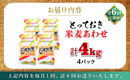全6回定期便 とっておき米麦あわせ 4kg 味噌 BHAE016 味噌