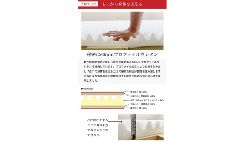 綿100%生地を使用した羊毛100％わた入三層構造の『ちょっといい敷布団』 100×210cm 寝具 敷き布団 布団 シングルロング 羊毛 新潟市 新潟 ブルー
