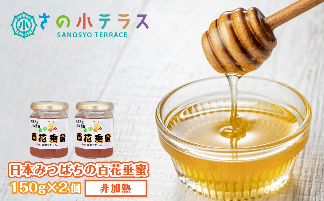 日本みつばちの百花垂蜜 150g×2個 保存料・着色料無添加 はちみつ