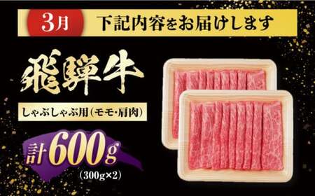 【全4回定期便】 飛騨牛 モモ・肩肉 リブロースステーキ 総計2.3kg しゃぶしゃぶ 焼肉 すき焼き / 牛肉 飛騨牛 和牛 / 白川町 / 浅井商店[AWBJ010]