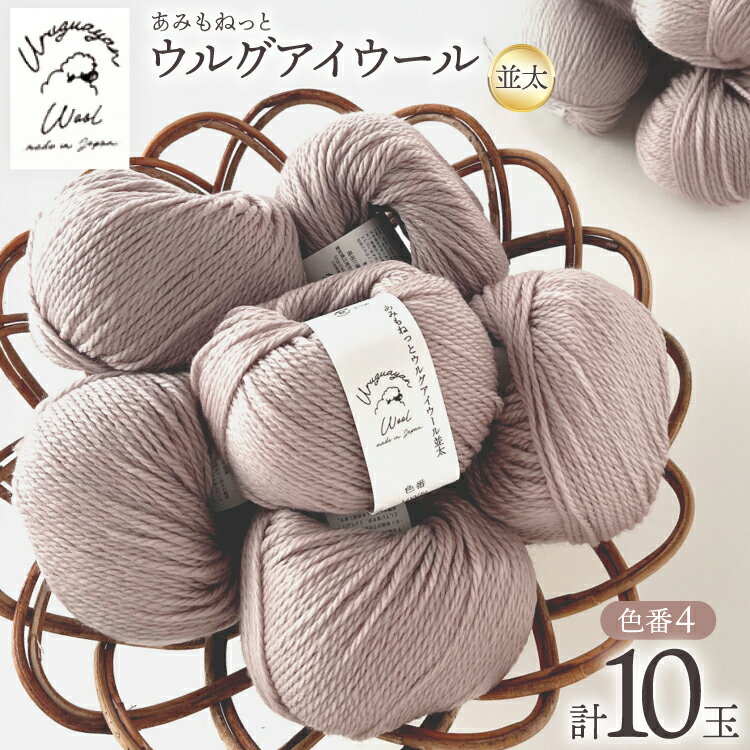 【ふるさと納税】 手芸 毛糸 あみもねっとウルグアイウール 並太 4番色 10玉セット [長谷川繊維 愛知県 江南市 ko23btu780025] 手編み 編み物 手作り ハンドメイド