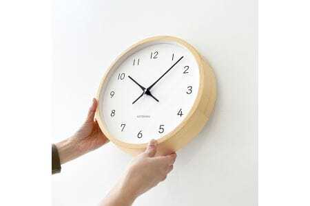 KATOMOKU Muku clock km-104　木製掛け時計（ヒノキ）