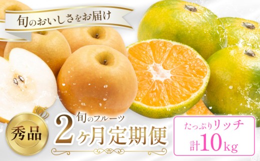 旬の フルーツ 定期便 2ヶ月連続 秀品 リッチ 日本フルーツ株式会社《9月上旬-10月末頃出荷》熊本県 荒尾市 おまかせ 梨 極早生みかん 果物 フルーツ スイーツ デザート ギフト ご贈答