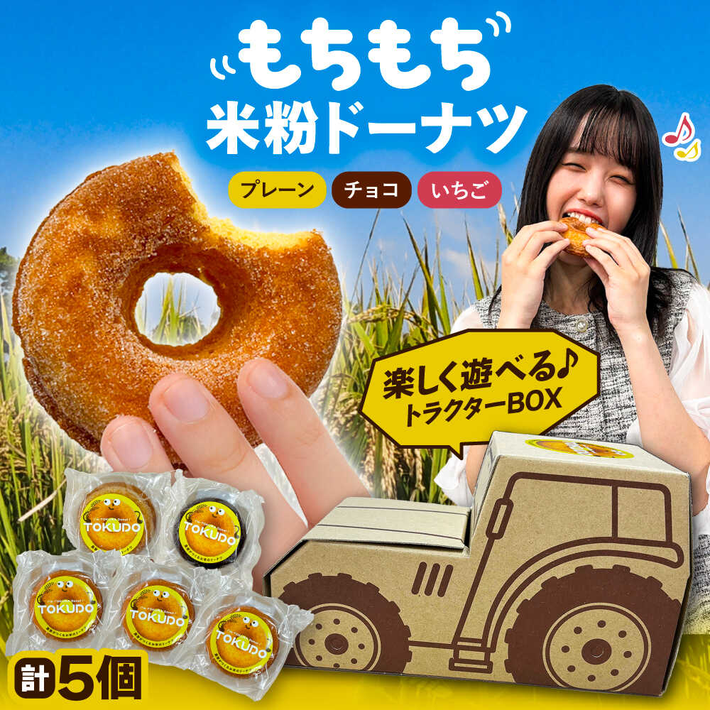 【ふるさと納税】米粉ドーナツ TOKUDOドーナッツ詰合せ 5袋セット 焼菓子 ドーナツ 米粉 愛西市／株式会社戸倉トラクター[AECS073]