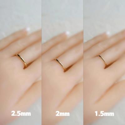 ふるさと納税 藤沢市 K18 丸線リング(2ミリ) 16〜20号 ご希望のリングサイズで制作 18金 指輪 |  | 01