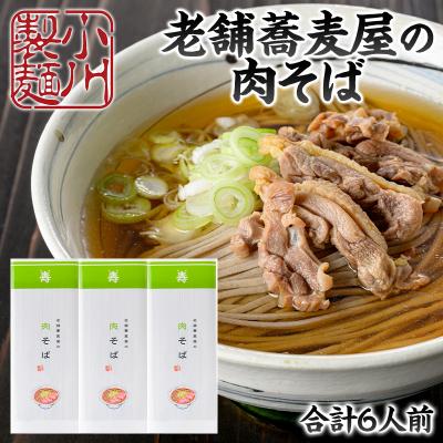 ふるさと納税 山形市 老舗蕎麦屋の肉そば 1袋/約2人前×3袋 (合計6人前) [小川製麺所] FZ24-179