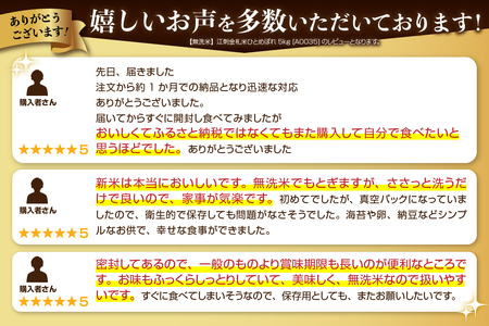 【無洗米】江刺金札米ひとめぼれ 無洗パック米 5kg 令和5年産 特別栽培米  [A0035]