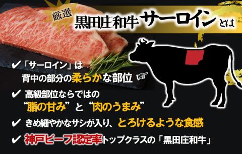 【幻の神戸ビーフ】黒田庄和牛 サーロインステーキ 165g×2枚　30-10