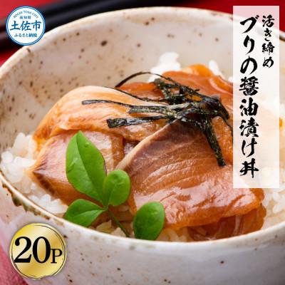 ふるさと納税 土佐市 訳あり　活き締めブリの醤油漬け丼(20P)セット