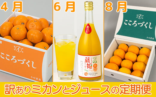 
            今村農園の訳ありミカンとジュースの定期便（４月・６月・８月）【まんぞくコース】 みかん ミカン 柑橘類 フルーツ ＜107-803_6＞
          