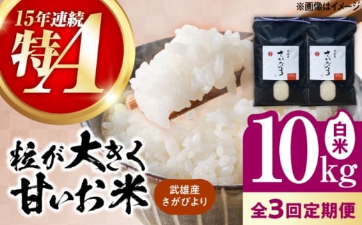 【3回定期便】武雄市産 さがびより 白米 10kg（5kg×2袋） /株式会社 y's company（utsu和ya） [UDX026]