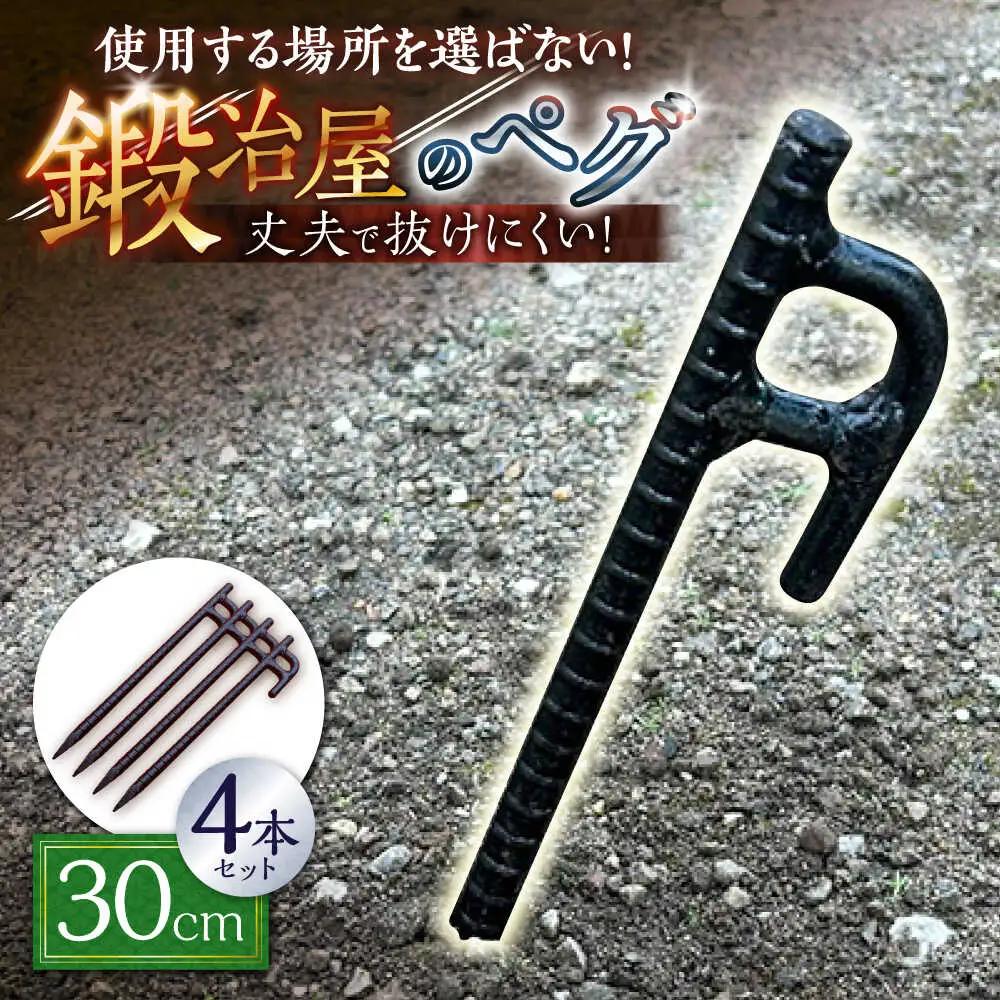 鍛造ペグ 30cm 4本セット / キャンプ キャンプ用品 ペグ キャンプ場 アウトドア用品 / 南島原市 / 重光刃物鍛造工場[SEJ018]
