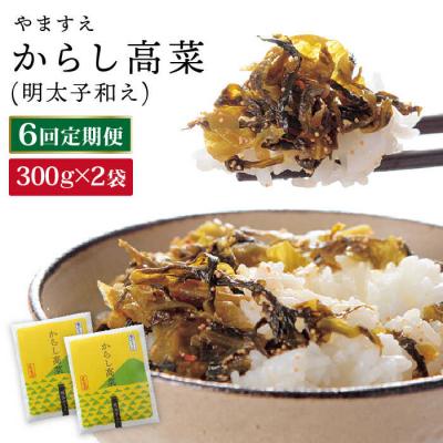 ふるさと納税 糸島市 【全6回 定期便】明太子入り からし高菜600g (300g×2袋)/ やますえ[AKA057]