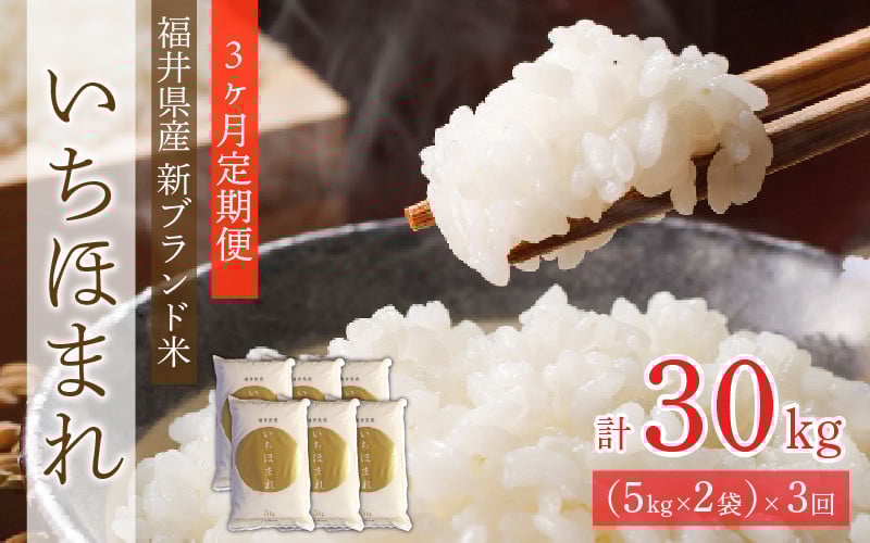 
            【3ヶ月連続お届け】令和7年度産 福井県産新ブランド米 いちほまれ 10kg（5kg×2袋）×3ヶ月（計30kg） [F-002003]  米定期便 定期便 頒布会 
          