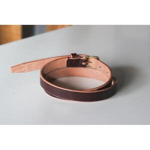 【minca】細幅20mmベルト/34インチ  栃木レザーの希少な「ハーネスレザー」使用の贅沢な1枚革のレザーベルト/チョコ/HL-B04/CHOCO　730【小物 ファッション 人気 おすすめ 】
